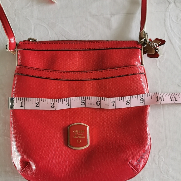 Guess Red G Logo Embossed Crossbody Bag - Picture 5 of 8